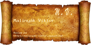 Malinyák Viktor névjegykártya
